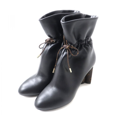 LOUIS VUITTON boots leather black Women 40 Used Authentic